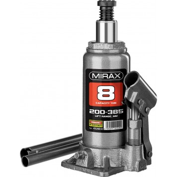 43260-8 | Домкрат гидравлический бутылочный, 8т, 200-385 мм, MIRAX-0