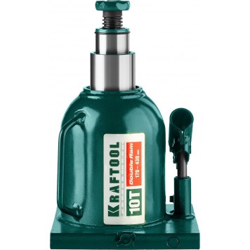 43463-10 | Домкрат гидравлический бутылочный, сварной, телескопический, 10т, 170-430мм, KRAFTOOL DOUBLE RAM-6