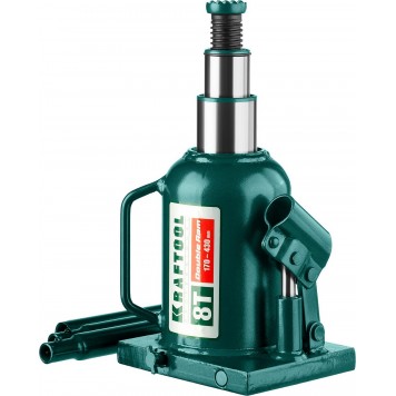 43463-8 | Домкрат гидравлический бутылочный, сварной, телескопический, 8т, 170-430мм, KRAFTOOL DOUBLE RAM-0