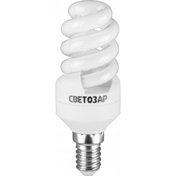 44351-09_z01 | Энергосберегающая лампа спираль,цоколь E14(миньон),Т2,теплый белый свет(2700 К), 10000час, 9Вт(45), СВЕТОЗАР КОМПАКТ-0