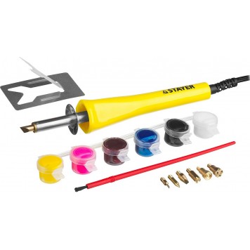 45220 | Прибор для выжигания с набором насадок 7шт и красками, STAYER MASTER-0
