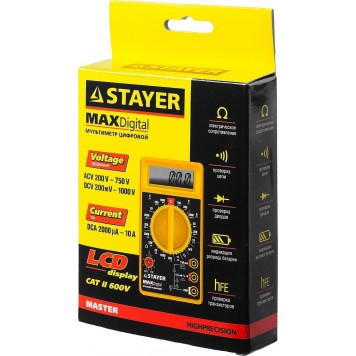 45306 | Мультиметр MAXDigital цифровой, STAYER MASTER-4