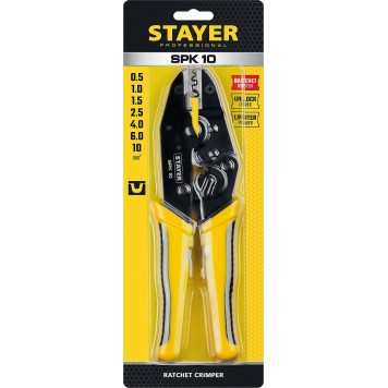 45440 | Пресс-клещи для медных наконечников и гильз 0.5 - 10 мм.кв, STAYER SPK-10-2