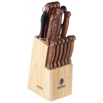 47975 | Набор: Ножи кухонные с ножницами и ножеточк, нерж лезв, 13предм, LEGIONER GRAND-0