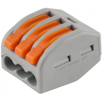 49190-3 | Клемма соединительная, разъемная, 3-х проводная, 400В, 32А, 0,5-2,5мм2/0,5-4мм2, 2шт, СВЕТОЗАР-0