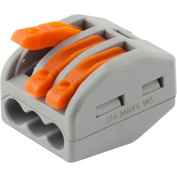 49190-3 | Клемма соединительная, разъемная, 3-х проводная, 400В, 32А, 0,5-2,5мм2/0,5-4мм2, 2шт, СВЕТОЗАР-1