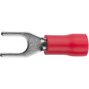 49420-15 | Наконечник для кабеля,изолированный,с вилкой,красный,вн. d 4,3мм,под болт 6мм,провод 0,5-1,5мм2,19А,10шт, СВЕТОЗАР-0