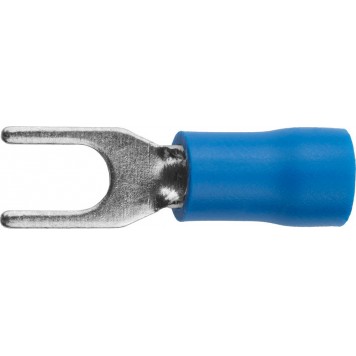 49420-25 | Наконечник для кабеля,изолированный,с вилкой,синий, вн. d 4,3мм,под болт 6мм,провод 1,5-2,5мм2, 27А,10шт, СВЕТОЗАР-0