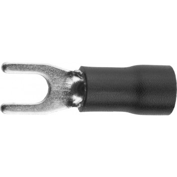49420-40 | Наконечник для кабеля, изолированный, с вилкой, черный, вн. d 4,3мм, под болт 6мм, провод 2,5-4мм2, 37А, 10шт, СВЕТОЗАР-0