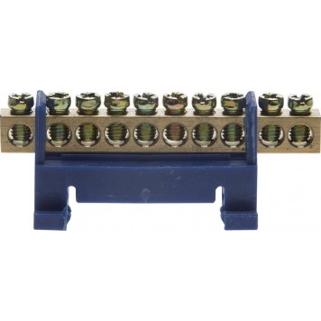 49806-10 | Шина нулевая на изоляторе типа "Стойка"макс. ток 100А, 5,2мм, 10 полюсов, СВЕТОЗАР-0