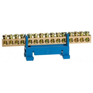 49806-15 | Шина нулевая на изоляторе типа "Стойка"макс. ток 100А, 5,2мм, 15 полюсов, СВЕТОЗАР-0