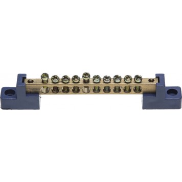 49808-10 | Шина нулевая на 2-х угловых изоляторах, макс. ток 100А, 5,2мм, 10 полюсов, СВЕТОЗАР-0