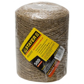 50110-500 | Шпагат хозяйственно-бытовой, льнопеньковый, d=1,4 мм, 500 м, 13,5 кгс, 1,25 ктекс, STAYER-0