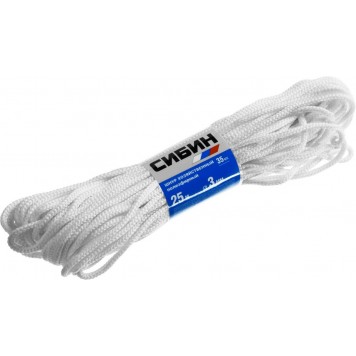 50263 | Шнур хозяйственный, полиэфирный, длина 25 м, диаметр - 3мм, СИБИН-0