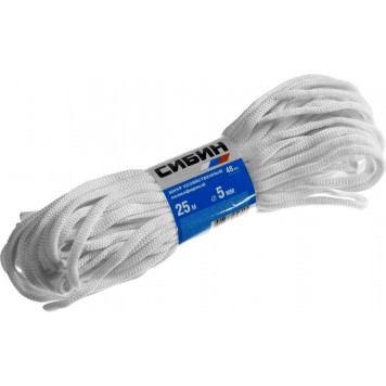 50265 | Шнур хозяйственный, полиэфирный, длина 25 м, диаметр - 5мм, СИБИН-0
