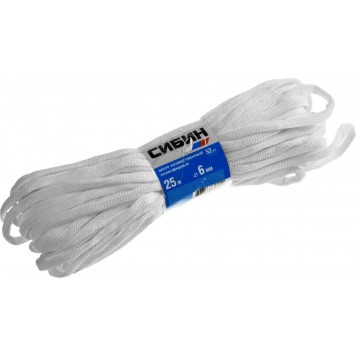50266 | Шнур хозяйственный, полиэфирный, длина 25 м, диаметр - 6мм, СИБИН-0