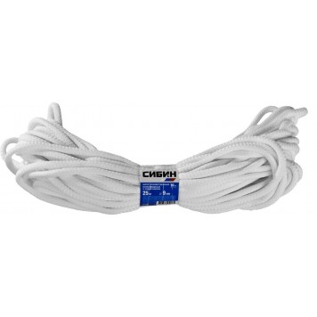 50269 | Шнур хозяйственный, полиэфирный, длина 25 м, диаметр - 9мм, СИБИН-2