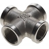 Крестовина никелированная латунь, г/г/г/г, 1/2", GENERAL FITTINGS 51048-1/2