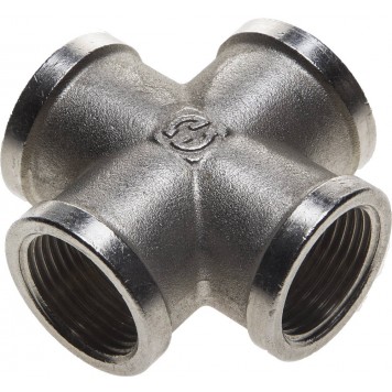 51048-3/4 | Крестовина никелированная латунь, г/г/г/г, 3/4", GENERAL FITTINGS-0