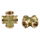 Крестовина латунь, г/г/г/г, 1/2", GENERAL FITTINGS 51049-1/2