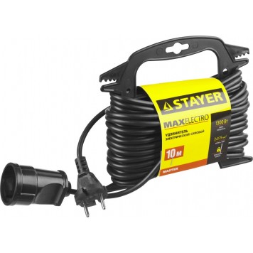 55014-10 | Удлинитель электрический на маленькой рамке, 10 м, 1 гнездо, STAYER MAXELECTRO-1