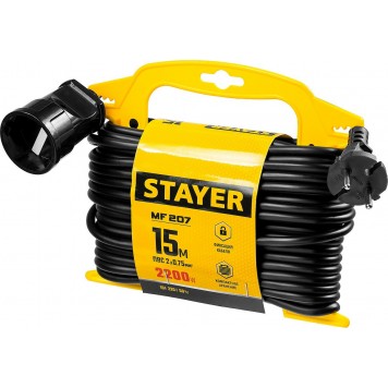 55014-15_z01 | Удлинитель на рамке "MF 207", 15 м, 2200 Вт, 1 гнездо, ПВС 2х0,75 мм2, STAYER-4
