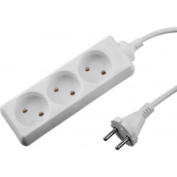 55030-1.5 | Удлинитель электрический, ПВС 2х1мм2, 3 гнезда, 3500 Вт, 1.5м, STAYER TOPELECTRO-0