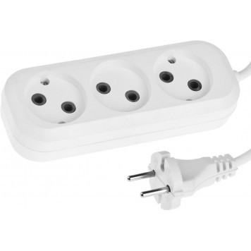 55031-2 | Удлинитель электрический, ПВС сечение 0,75кв мм, 3 гнезда, макс мощн 1300Вт, 2м, СИБИН-0