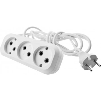 55031-2 | Удлинитель электрический, ПВС сечение 0,75кв мм, 3 гнезда, макс мощн 1300Вт, 2м, СИБИН-1