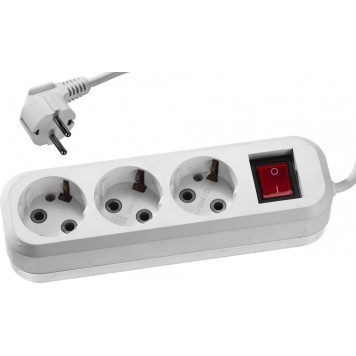 55036-3 | Удлинитель электрический, ПВС сечение 0,75кв мм, 3 гнезда, макс мощн 2200Вт, 3м, заземление, выключатель, СИБИН-0