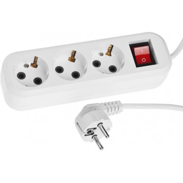 55036-5 | Удлинитель электрический, ПВС сечение 0,75кв мм, 3 гнезда, макс мощн 2200Вт, 5м, заземление, выключатель, СИБИН-0