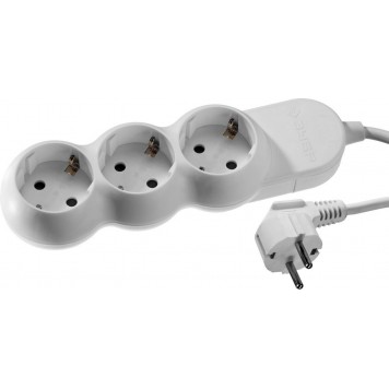 55038-1.5 | Удлинитель электрический, ПВС сечение 1кв мм, заземление, 3 гнезда, макс мощн 3500Вт, 1,5м, ЗУБР МАСТЕР-0