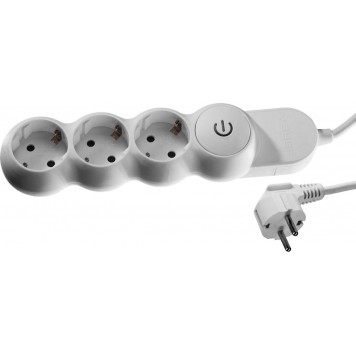 55039-3 | Удлинитель электрический, ПВС сечение 1кв мм, выкл, заземл, защитная шторка, 3 гнезда, макс мощн 3500Вт, 3м, ЗУБР МАСТЕР-0