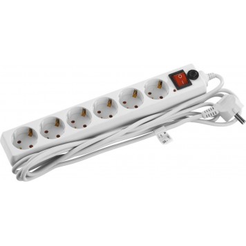 55067-3 | Сетевой фильтр электрический, 6 гнезд, заземление, макс. мощн. 2200 Вт, 3м, STAYER MASTER-2