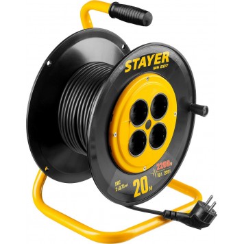 55073-20_z01 | Удлинитель на катушке MS 207, 20 м, 2200 Вт, 4 гнезда, ПВС 2х0,75 мм2, STAYER-5
