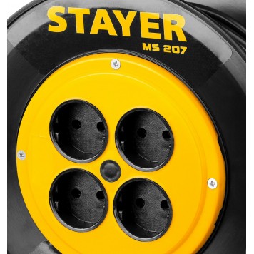 55073-30_z01 | Удлинитель на катушке MS 207, 30 м, 2200 Вт, 4 гнезда, ПВС 2х0,75 мм2, STAYER-7