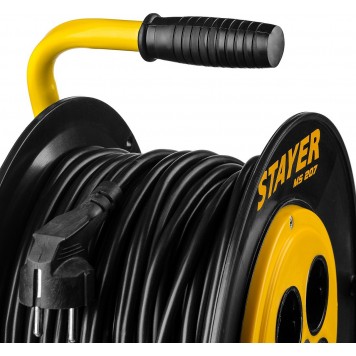55073-30_z01 | Удлинитель на катушке MS 207, 30 м, 2200 Вт, 4 гнезда, ПВС 2х0,75 мм2, STAYER-8