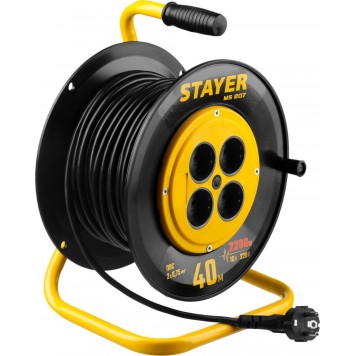 55073-40 | Удлинитель на катушке MS 207, 40 м, 2200 Вт, 4 гнезда, ПВС 2x0,75 мм2, STAYER-5