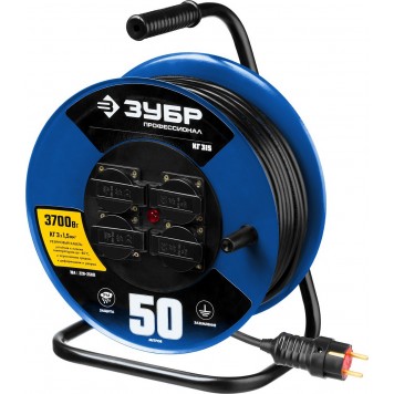 55080-50 | Удлинитель на катушке КГ 315, 50 м, 3700 Вт, 4 гнезда, IP44, КГ 3х1,5 кв мм, ЗУБР ПРОФЕССИОНАЛ-0