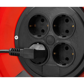 55083-30 | Удлинитель на катушке, 30 м, 2500 Вт, 4 гнезда, ПВС 3х0,75 кв мм, ЗУБР МАСТЕР-9