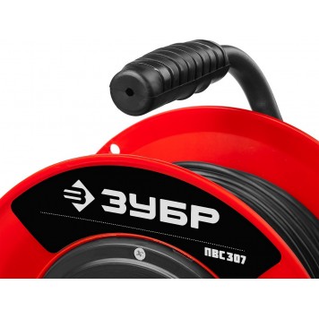 55083-40 | Удлинитель на катушке, 40 м, 2500 Вт, 4 гнезда, ПВС 3х0,75 кв мм, ЗУБР МАСТЕР-7