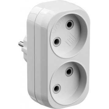 55087-2 | Разветвитель электрический, 2 гнезда, 10А/220В, STAYER MAXELECTRO-0
