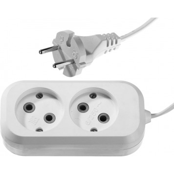 55091-2 | Удлинитель электрический, ШВВП сечение 0,75кв мм, 2 гнезда, макс мощн 1300Вт, 2м, СИБИН-0