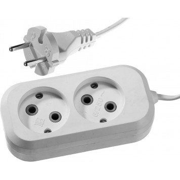 55091-3 | Удлинитель электрический, ШВВП сечение 0,75кв мм, 2 гнезда, макс мощн 1300Вт, 3м, СИБИН-0