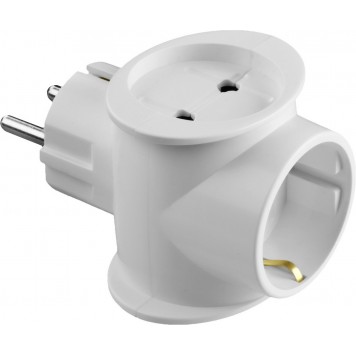 55098-3 | Разветвитель электрический с заземлением, 3 гнезда, 16А/220В, СИБИН-0