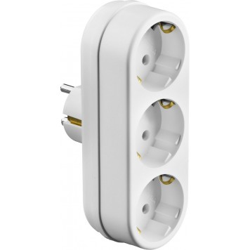55099-3 | Разветвитель электрический линейный с заземлением, 3 гнезда, 16А/220В, СИБИН-0