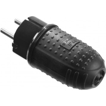 55116-B | Вилка электрическая обрезиненная, 16А/250В, IP44, черная, ЗУБР ПРОФЕССИОНАЛ-3