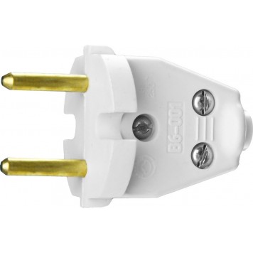 55152-W | Вилка электрическая, разборная, 6А/220В, белая, СИБИН-0