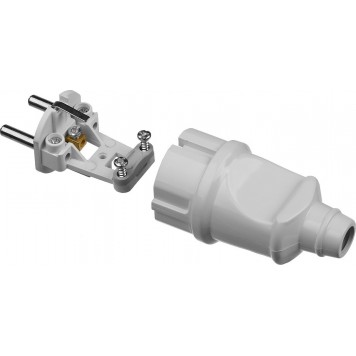 55160-W | Вилка электрическая, 16А/220В, с заземлением, белая, STAYER MAXELECTRO-2