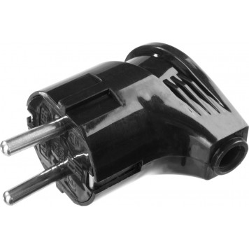 55161-B | Вилка электрическая, 16А/220В, угловая, с заземлением, черная, STAYER MAXELECTRO-0